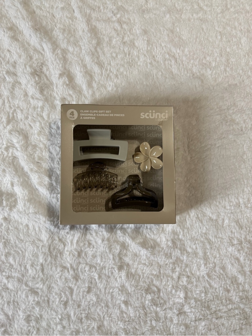 scünci Neutral Hair Claw Clip Gift Set - Beige, Cream, Brown